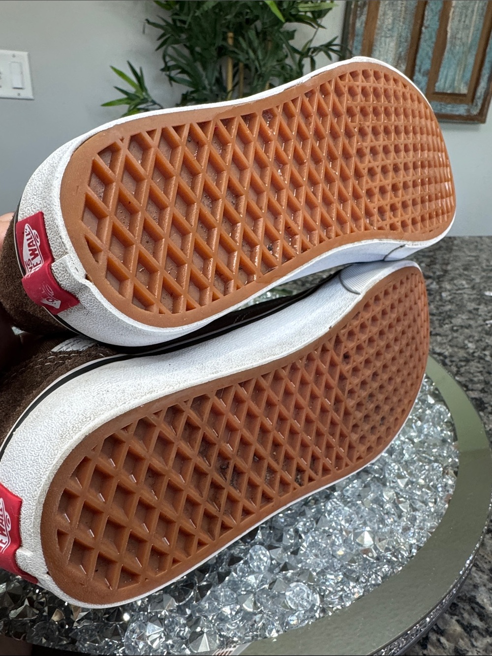 Vans Brown Suede Old Skool with White Stripe EUC M8 W 9.5 - Picture 12 of 14